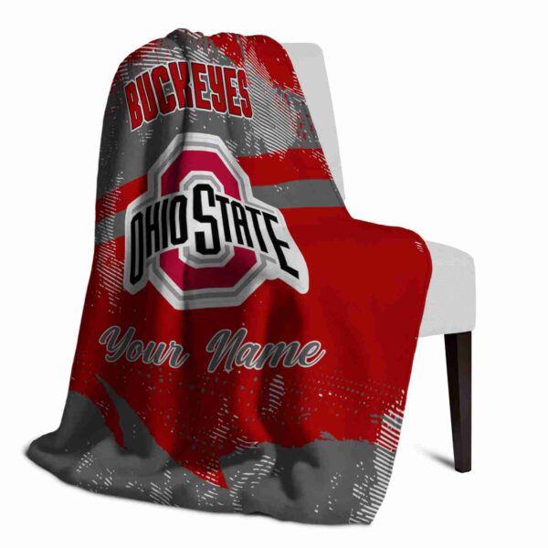 custom ohio state buckeyes grunge streaks scarlet blanket top rated