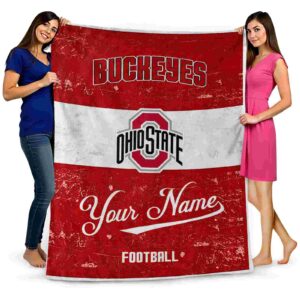 custom ohio state buckeyes grunge texture scarlet white blanket fashion forward