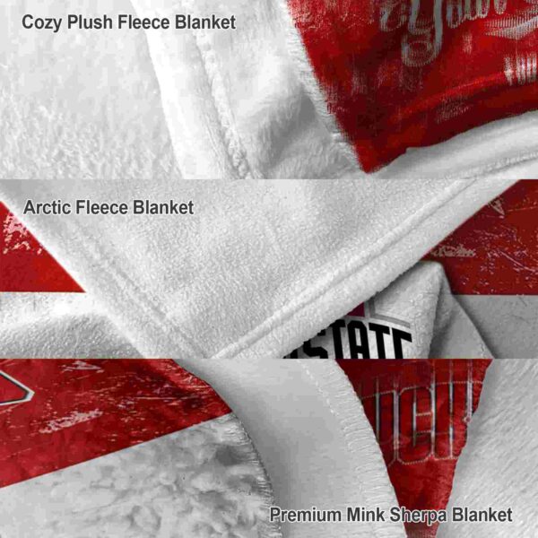custom ohio state buckeyes grunge texture scarlet white blanket premium grade