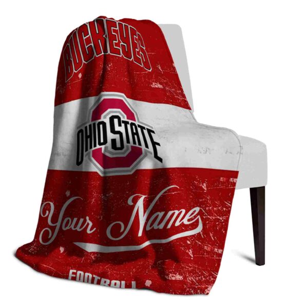 custom ohio state buckeyes grunge texture scarlet white blanket top rated