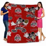 custom ohio state buckeyes mickey scarlet blanket best selling