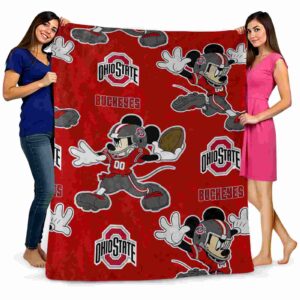 custom ohio state buckeyes mickey scarlet blanket fashion forward