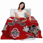 custom ohio state buckeyes mickey scarlet blanket best selling