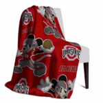 custom ohio state buckeyes mickey scarlet blanket best selling