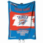 custom oklahoma city thunder paint strokes blue white blanket best selling