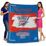 custom oklahoma city thunder paint strokes blue white blanket best selling