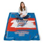 custom oklahoma city thunder paint strokes blue white blanket best selling