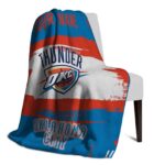 custom oklahoma city thunder paint strokes blue white blanket best selling