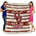 custom oklahoma sooners floral stripes crimson white blanket fashion forward