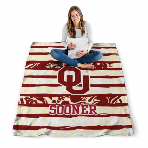 custom oklahoma sooners floral stripes crimson white blanket high quality
