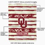 custom oklahoma sooners floral stripes crimson white blanket new arrival