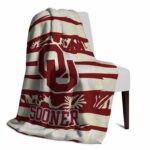 custom oklahoma sooners floral stripes crimson white blanket top rated