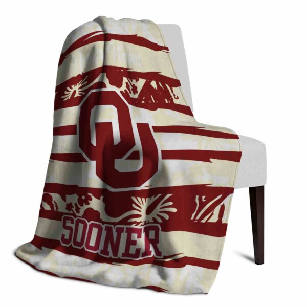custom oklahoma sooners floral stripes crimson white blanket top rated