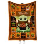 custom oklahoma state cowboys baby yoda orange blanket best selling