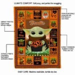 custom oklahoma state cowboys baby yoda orange blanket best selling