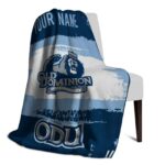 custom old dominion monarchs paint strokes blue white blanket best selling