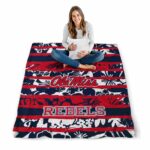 custom ole miss rebels floral stripes red white blanket best selling
