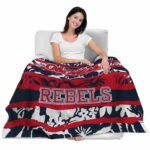 custom ole miss rebels floral stripes red white blanket best selling