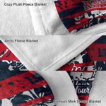 custom ole miss rebels floral stripes red white blanket best selling