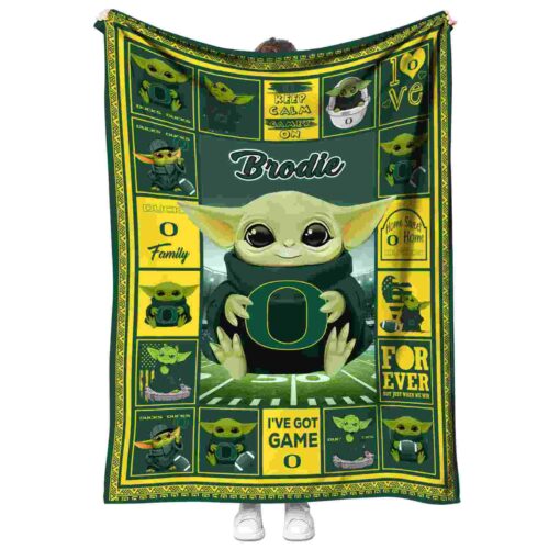 custom oregon ducks baby yoda green blanket best selling