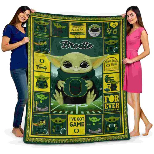 custom oregon ducks baby yoda green blanket fashion forward