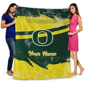 custom oregon ducks grunge streaks green blanket fashion forward