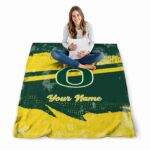 custom oregon ducks grunge streaks green blanket best selling