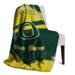 custom oregon ducks grunge streaks green blanket best selling