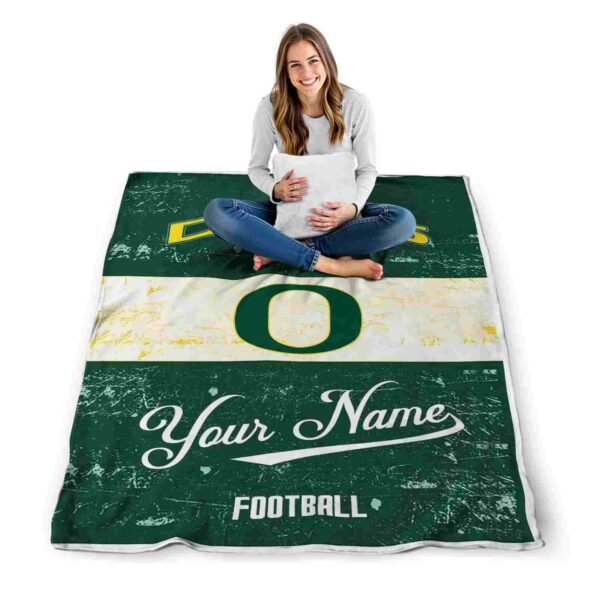 custom oregon ducks grunge texture green white blanket high quality