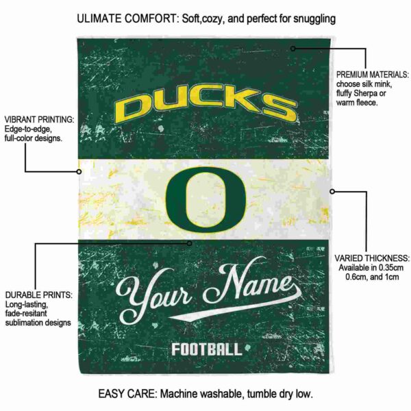custom oregon ducks grunge texture green white blanket new arrival