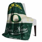 custom oregon ducks grunge texture green white blanket top rated