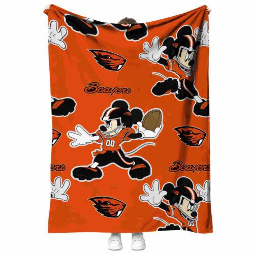 custom oregon state beavers mickey orange blanket best selling