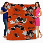 custom oregon state beavers mickey orange blanket best selling