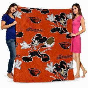 custom oregon state beavers mickey orange blanket fashion forward