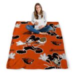 custom oregon state beavers mickey orange blanket best selling