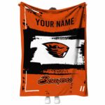 custom oregon state beavers paint strokes orange white blanket best selling