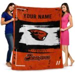 custom oregon state beavers paint strokes orange white blanket best selling