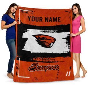 custom oregon state beavers paint strokes orange white blanket fashion forward