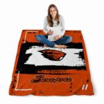 custom oregon state beavers paint strokes orange white blanket best selling