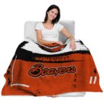 custom oregon state beavers paint strokes orange white blanket best selling
