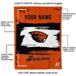 custom oregon state beavers paint strokes orange white blanket best selling