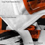 custom oregon state beavers paint strokes orange white blanket best selling