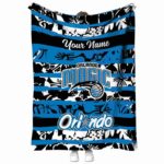 custom orlando magic floral stripes blue white blanket best selling