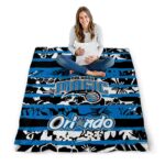 custom orlando magic floral stripes blue white blanket high quality
