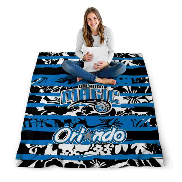 custom orlando magic floral stripes blue white blanket high quality