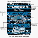 custom orlando magic floral stripes blue white blanket new arrival