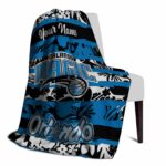 custom orlando magic floral stripes blue white blanket top rated