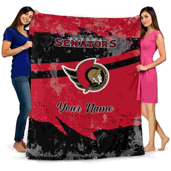 custom ottawa senators grunge streaks red blanket fashion forward