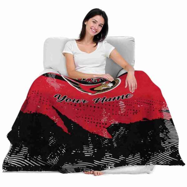 custom ottawa senators grunge streaks red blanket latest model
