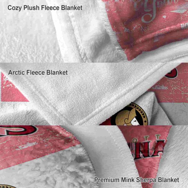 custom ottawa senators grunge texture red white blanket premium grade